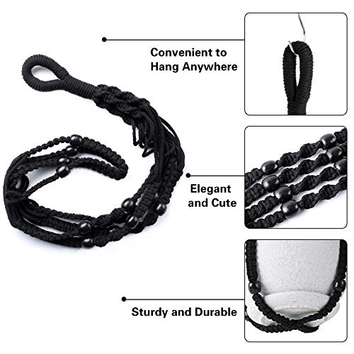 Augshy Macrame Hanging Planter, 2 Pack Hanging Planters for Indoor Plants Indoor Outdoor Decor Handmade Hanging Plant Holder(35 Inch) - color: Black, size: 35 Inches