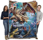 Pure Country Weavers Dragon Clan Woven Blanket by Anne Stokes - Fantasy Gift Cotton Tapestry Throw - Made in The USA - 72" x 54" - color: Clan, size: 72" x 54"