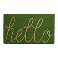 DII Hello Coir Fiber Doormat Non-Slip Durable Outdoor/Indoor, Pet Friendly, 18x30, Green Apple - color: Green Apple