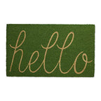 DII Hello Coir Fiber Doormat Non-Slip Durable Outdoor/Indoor, Pet Friendly, 18x30, Green Apple - color: Green Apple