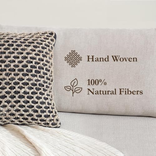 Boho Living Jada Decorative Throw, Includes Accent, Premium Woven Design, Living Room Décor, (1) 20" x 20" Pillow Cover with Insert, Black - color: Black, size: (1) 20" x 20" Pillow Cover With Insert