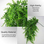 GBESTWOOW Fake Fern Artificial Hanging Ferns Outdoor Faux Hanging Greenery Plant Indoor UV Resistant Plastic Plants for Wall, Wedding Party, Holiday Decor-2Pcs - size: 32in