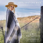 Benevolence LA Authentic Mexican Blanket – Handwoven Falsa Serape Throw – Beach, Camping, Picnic & Yoga Blanket – Lightweight Cotton Throw for Outdoor & Home – Gray, 50x70 in - color: Gray
