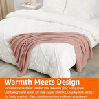 Amazon Basics Chunky Cable Knit Throw Blanket for Couch, Sofa, Bed, Lightweight Soft Cozy, 50" x 60", Dusty Rose - color: Dusty Rose, style: Knitted