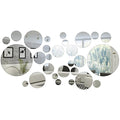 32 Pieces Removable Acrylic Mirror Setting Wall Sticker Decal for Home Living Room Bedroom Decor (Round Circle, 32 Pieces)