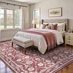 5x7 Area Rugs, Soft Non Slip Low Pile Washable Rug, Boho Modern Rug for Living Room, Bedroom, Dining Room, Red - color: Red, size: 5' x 7' (Rectangular)