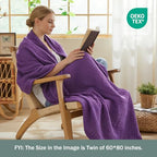 EMME Cotton Muslin Throw Blanket Couch Breathable Gauze Blanket Soft Lightweight Blankets Adults (Purple, 50"x60") - color: 13 - Purple, size: Throw (50" x 60")