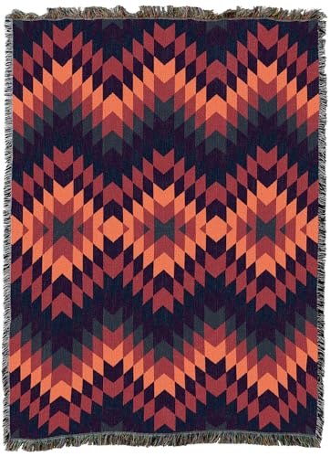 Pure Country Weavers Sunset Desert - Western Tapestry Throw Blanket Woven from Cotton - Made in The USA (72x54) - color: Sunset Desert