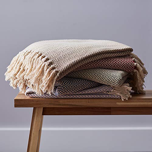 DII Chevron Throw Collection Handloomed Cotton, 50x60, Barn Red - color: Barn Red, size: 50x60"