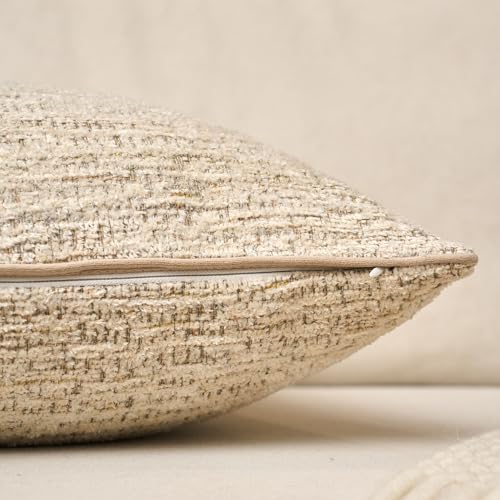 Yangest Chenille Pillow Cover 12 x 20 Inches, Thick Textured Rectangle Throw Pillow Cover Farmhouse Modern Soft Accent Couch Neutral Pillow Cover for Living Room Bedroom, Beige - color: Beige, size: 20" x 12" (Pack of 1)