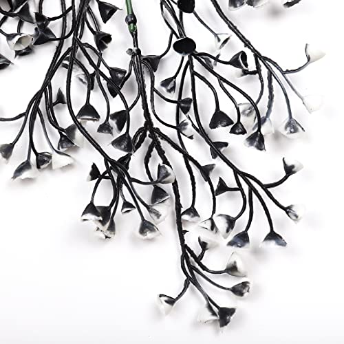 RECUTMS Artificial Hanging Plants 4 Pcs Fake Ferns Artificial Plants Large Faux Hanging Plant Wall Plants Fake Ivy Room Home Garden Wedding Halloween Party Indoor Outdoor Decor(Black White) - color: Black White