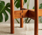 Adjustable Plant Stand for 8–12 Inch Pots, Solid Acacia Wood, Mid-Century Modern Indoor Outdoor Planter Holder with Stainless Steel Screws, Natural Brown (Pot & Plant Not Included) - color: PU Natural Brown