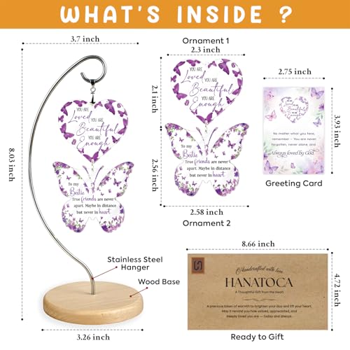 Best Friend for Women - Unique Purple Butterfly Desk Decor - Bestie Best Friend Birthday Gifts for Women Friendship for BFF Bestfriend - Desk Decor for Woman - Christian Gifts - color: 17 - Bestie Butterfly