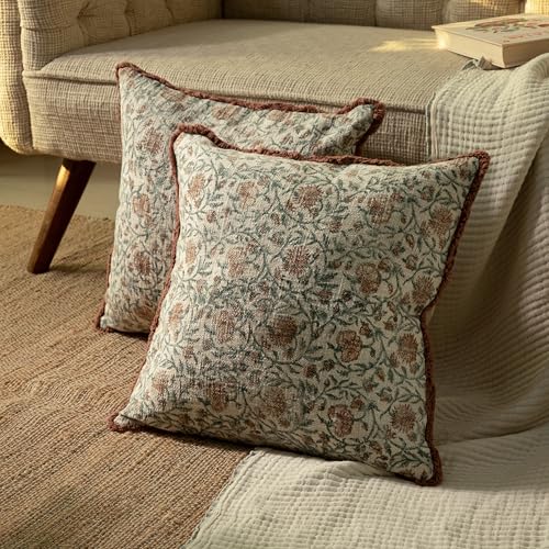 Decorative Throw Pillow Covers, Set of 2 (White Mahogany, 18" x 18" (Pack of 2)) - color: White Mahogany, size: 18" x 18" (Pack of 2)