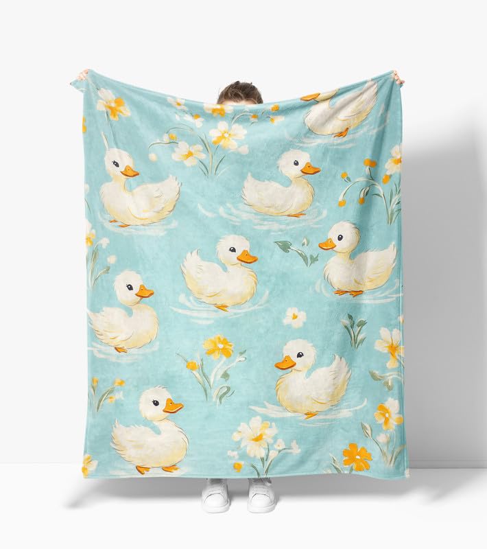 Duck Blanket Warm Plush Duck Flannel Throw Blanket Super Soft Fleece Cozy Fuzzy Ducks Stuffed Animal Blanket Gifts for Kids Teens Adults Room Decor 30"X40" - color: Duck, size: 30"X40"
