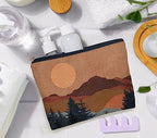 IWXYI Boho Mountain Sun forest Cosmetic Bag,Neutral Boho Mid-Century Sun Women's Makeup Make Up Bag Zipper Pouch Travel Toiletry Gifts For Women Teenage Girls Boho Lover - color: boho mountain