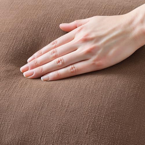 MIULEE Decorative Throw Pillow Covers Neutral Linen Fringe Throw Pillows Set of 2 Dark Coffee Boho Farmhouse Cushion Covers with Tassels for Couch Sofa Bed Living Room Spring Home Decor 18x18 Inch - color: Dark Coffee, size: 18" x 18" (Pack of 2)