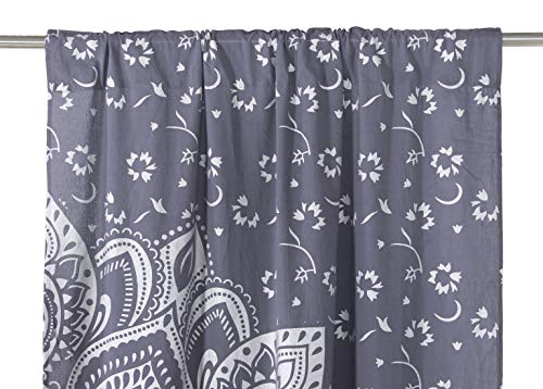 Popular Handicrafts Indian Hippie Bohemian Beautiful Ombre Color Mandala Curtain Panels Grey Silver - color: Grey Silver, size: 38"W x 83"L (Pack of 2)