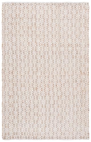 SAFAVIEH Area Rug 4x6 - Natural Fiber Collection - Natural & Silver, Handmade Jute & Wool, Ideal for Living Room, Bedroom, Dining Space (NFB225G) - color: Natural/Silver, size: 4' x 6' (Rectangular)