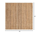 Rugs.com - Braided Jute Rug – 4 Ft Square Natural Jute Area Rug – Eco-Friendly Coastal Decor for Entryways, Bedrooms, and Home Offices - size: 4' x 4' (Square)
