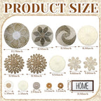 Xuhal 15 Pcs Boho Wall Basket Decor Handcrafted Seagrass Woven Wall Basket Rustic Round Woven Hanging Art for Home Farmhouse Kitchen Table Living Room(Elegant Style) - style: Elegant Style