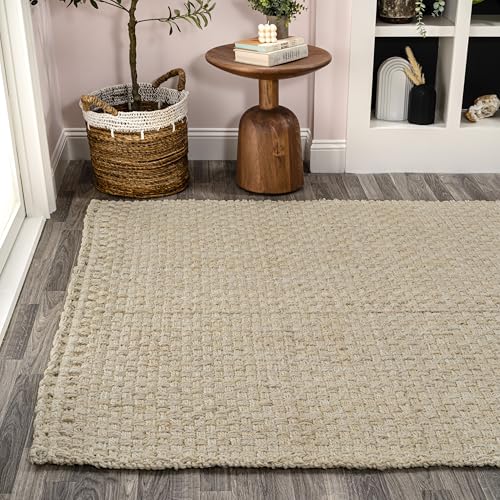 JONATHAN Y Estera Hand Woven Boucle Chunky Jute Ivory Indoor Area Rug, 4x6, Bohemian, Transitional, Easy-Cleaning for Living Room, Bedroom, Kitchen, Pet Friendly, Non-Shedding (NFR102B-4) - color: Ivory, size: 4' x 6' (Rectangular)