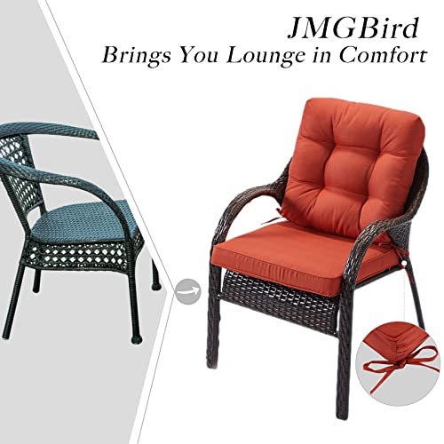 JMGBird Outdoor Chair Cushions Set - 22"x22" Deep Seat & Back Cushions, Water-Resistant Tufted Pillows for Patio Furniture - color: Red, size: 22"×22"