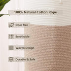 80L Extra Large Laundry Hamper Basket Tall Woven Rope Clothes Hamper Blanket Basket for Living Room Bathroom Bedroom Brown 16"L x 16"W x 22"H - color: Brown1, size: Extra Large (80L)