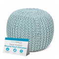 BIRDROCK HOME Round Pouf Ottoman Foot Rest - 18.5”x18.5”x15” Boho Compact Comfortable Soft Cotton Braided Foot Stool with Bean Bag Filling for Living Room, Bedroom, or Nursery (Sage Green) - color: Sage Green