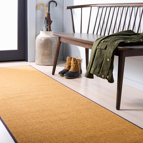 Martha Stewart SAFAVIEH x Collection Area Rug - 2'3" x 8' Runner, Natural & Grey, Sisal & Jute, Ideal for Living Room, Hallway, Foyer, Entryway, Bedroom (MSR9501G) - color: Natural/Grey, size: 2'3" x 8' (Runner)