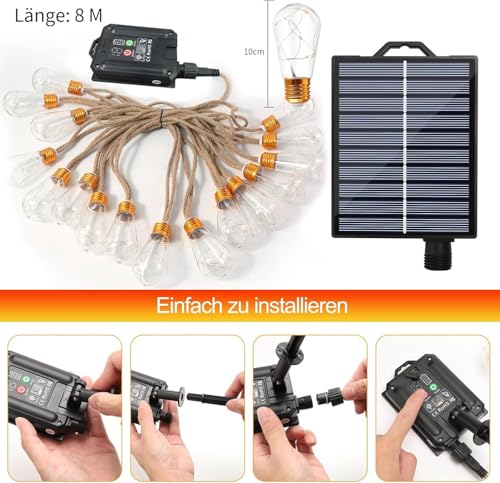 Solar String Lights Outdoor Waterproof, 1 Pack 50 LED 2.3CM 23 FT Each, Solar Powered Patio Lights with 8 Lighting Modes for Garden Yard Porch Wedding Party...(Seven Colors) - color: seven colors