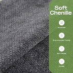Square Stuffed Pouf Ottoman,Chenille Poufs with Foam Chunk Filling, 27.9 X 16.1 Floor Poufs for Sofa,Accent Foot Rest Stool for Living Room, Grey - color: Grey