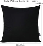 Thmyo 4-Pack 100% Cotton Comfortable Solid Decorative Throw Pillow Case Square Cushion Cover Pillowcase Sublimation Blank Pillow Covers Christmas DIY Throw Pillowcase for Sofa(22x22inch/55x55cm,Black)