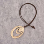 Leather Necklace for Women Long Boho Pendant Hippie Choker Necklace Bohemian Layered Leather Rope Wooden Jewelry Gifts - style: Chunky Boho Long Necklace