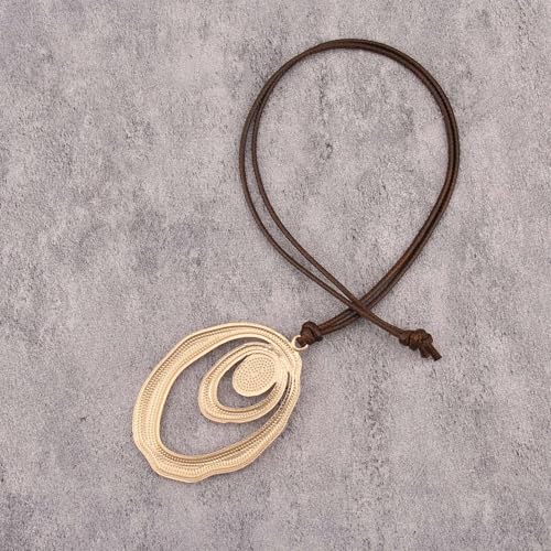 Leather Necklace for Women Long Boho Pendant Hippie Choker Necklace Bohemian Layered Leather Rope Wooden Jewelry Gifts - style: Chunky Boho Long Necklace