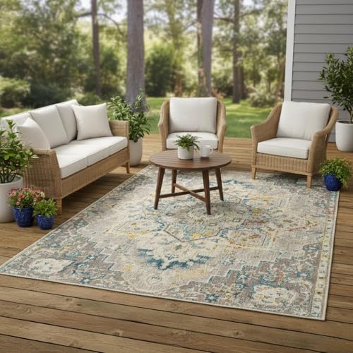 Oriental Distressed Brown 2x3 Boho Rug for Living Room Bedroom Diningroom Playroom Large Washabel Area Rugs Rustic Non Slip Thin Office Kitchen Indoor Outdoor Carpet Mat - color: K, size: 2x3ft