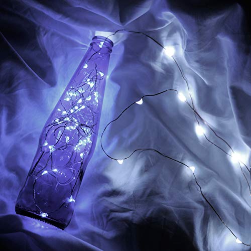 Ariceleo Led Fairy Lights Battery Operated, 1 Pack Mini Battery Powered Copper Wire Starry Fairy Lights for Bedroom, Christmas, Parties, Wedding, Centerpiece, Decoration (5m/16ft Cool White) - color: Cool White, size: 1 Pack