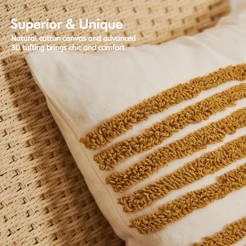 lifein 18x18 Pillow Covers-Throw Pillow Cover Tufted Boho Jacquard Pillow Covers Farmhouse Decorative Pillow Cover Pillow Cases for Gift Couch Sofa Bed Chair Living Room Home Decor - color: C-cr716(1 Pack Without Pillow Insert), size: 18" x 18" (Pack of 1