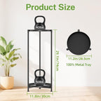 iDavosic.ly 2 Tier Corner Plant Stand Indoor, Tall Vertical Metal Flower Heavy Duty Pot Holder Shelf Outdoor for Patio Porch Living Room, Modern Black - Round