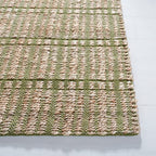 SAFAVIEH Natural Fiber Collection Accent Rug - 3' x 5', Green & Natural, Handmade Boho Stripe Farmhouse Rustic Jute & Cotton, Ideal for High Traffic Areas in Entryway, Living Room, Bedroom (NFB656Y) - color: Green/Natural, size: 3' x 5' (Rectangular)