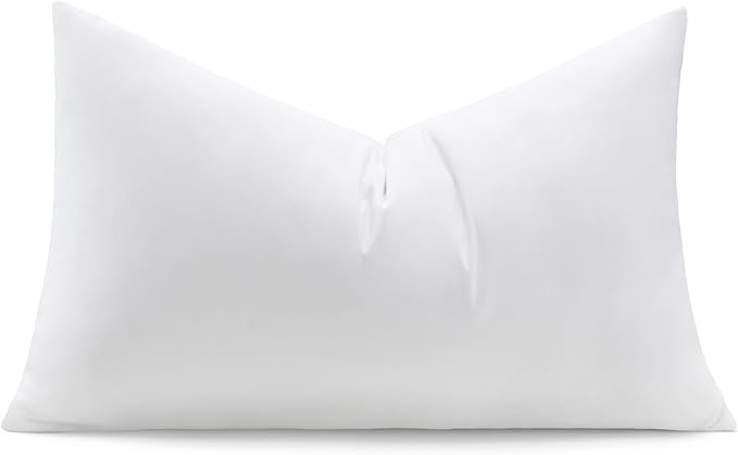 puredown® 12x20 Feather Down Pillow Insert, 1 Pack Lumbar Pillow Insert for Couch, Chairs, Office, Apartments