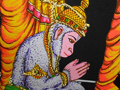 Ram Darbar religious batik Cotton Wall Hanging Painting : Size 43"x30" Inches - color: Ram Darbar