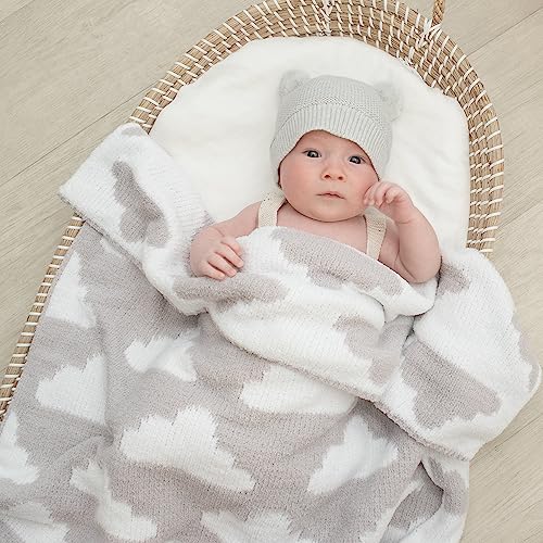 Living Textiles Grey Clouds Chenille Soft Baby Blanket Reversible Premium Cozy Fabric for Best Comfort - for Infant,Toddler,Newborn,Nursery,Boy,Unisex,Throw,Crib,Stroller,Gift, Grey Clouds 40x30 - color: Grey Clouds