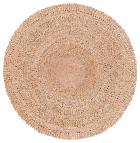 SAFAVIEH Natural Fiber Collection Area Rug - 4' Round, Natural, Rustic Farmhouse Style, Handmade Jute, Ideal for the Living Room, Bedroom, Dining Room (NF229A-4R) - color: Natural, size: 4' (Round)