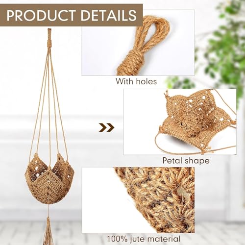 Shappy 3 Pack Boho Macrame Plant Hanger, Large Hanging Planter Plant Holder Pot Hanger Hanging Basket Wall Planters, Plants Lover Gift for Indoor Garden (Classic,Brown) - color: Brown, size: Classic