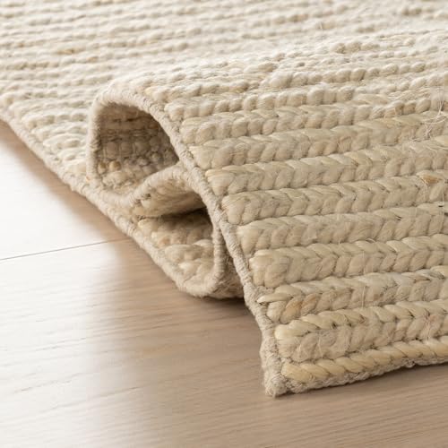 Dash & Albert Hades Soumak Jute Rug, 3' X 5', Ivory Solid Pattern - color: Hades Ivory, size: 3' x 5' (Rectangular)