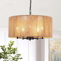 5-Light Boho Rattan Chandelier, 19'' Large Farmhouse Chandeliers Hand Woven Rattan Pendant Light Fixture, Black Wicker Chandelier for Dining Room Foyer Entryway Hallway Bedroom Kitchen Living Room - color: 5-Light Black