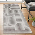 ReaLife Rugs Machine Washable Area Rug Runner - Living Room Bedroom Bathroom Kitchen Entryway Office - Non-Slip Baking Low Pile Stain Resistant Premium - Modern Geometric - Lyra - Beige 2'6" x 6' - color: Lyra - Beige, size: 2'6" x 6' (Rectangular)