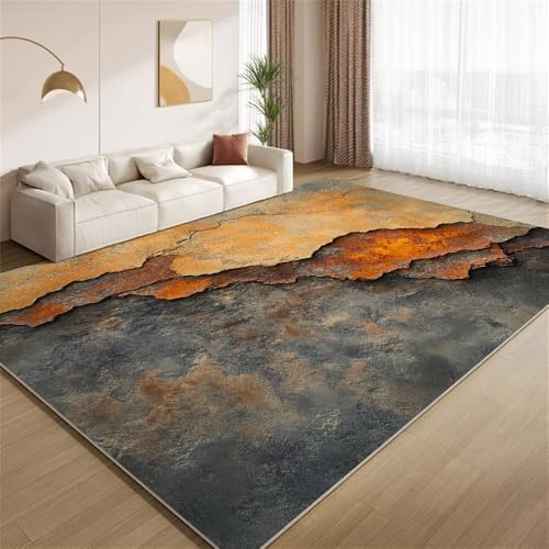 Vintage Distressed Brown Rug 2x3 Small Area Rugs Abstract Crack Pattern Rugs Non Slip Low Pile Indoor Washable Carpet for Living Room Farmhouse Bedroom Apartment Home Decor Floor Mats - color: Style-4, size: 2'x3'/(24"W x 36"L)