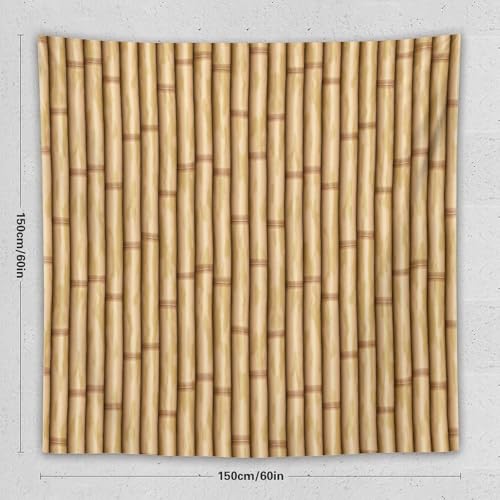 HZOHNAGO Bamboo Tapestry Retro Brown Bamboo Pattern Printed Wall Tapestry Painting Wall Hanging for Bedroom Living Room Dorm 60" W x 60" H - color: Bamboo-2, size: 60"L x 60"W